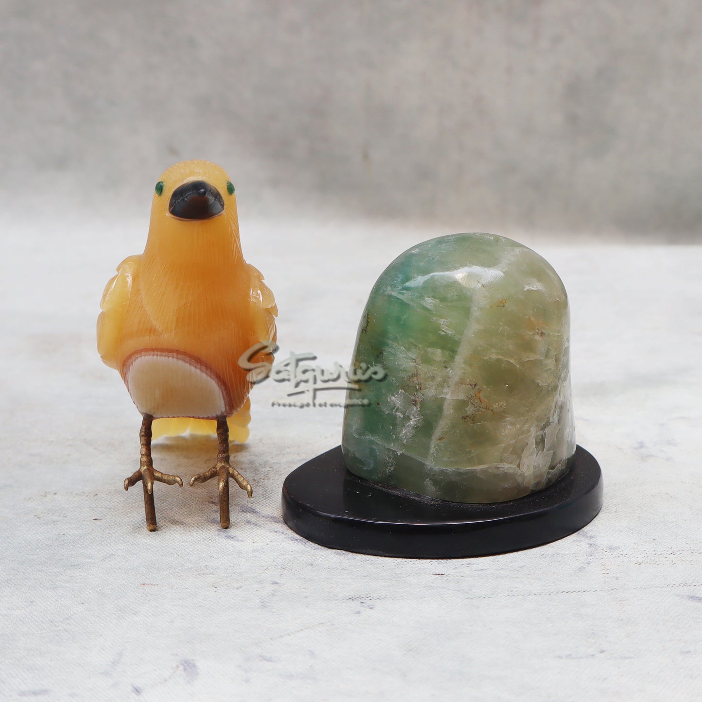 Semi Precious Stone Bird On Base by Satgurus