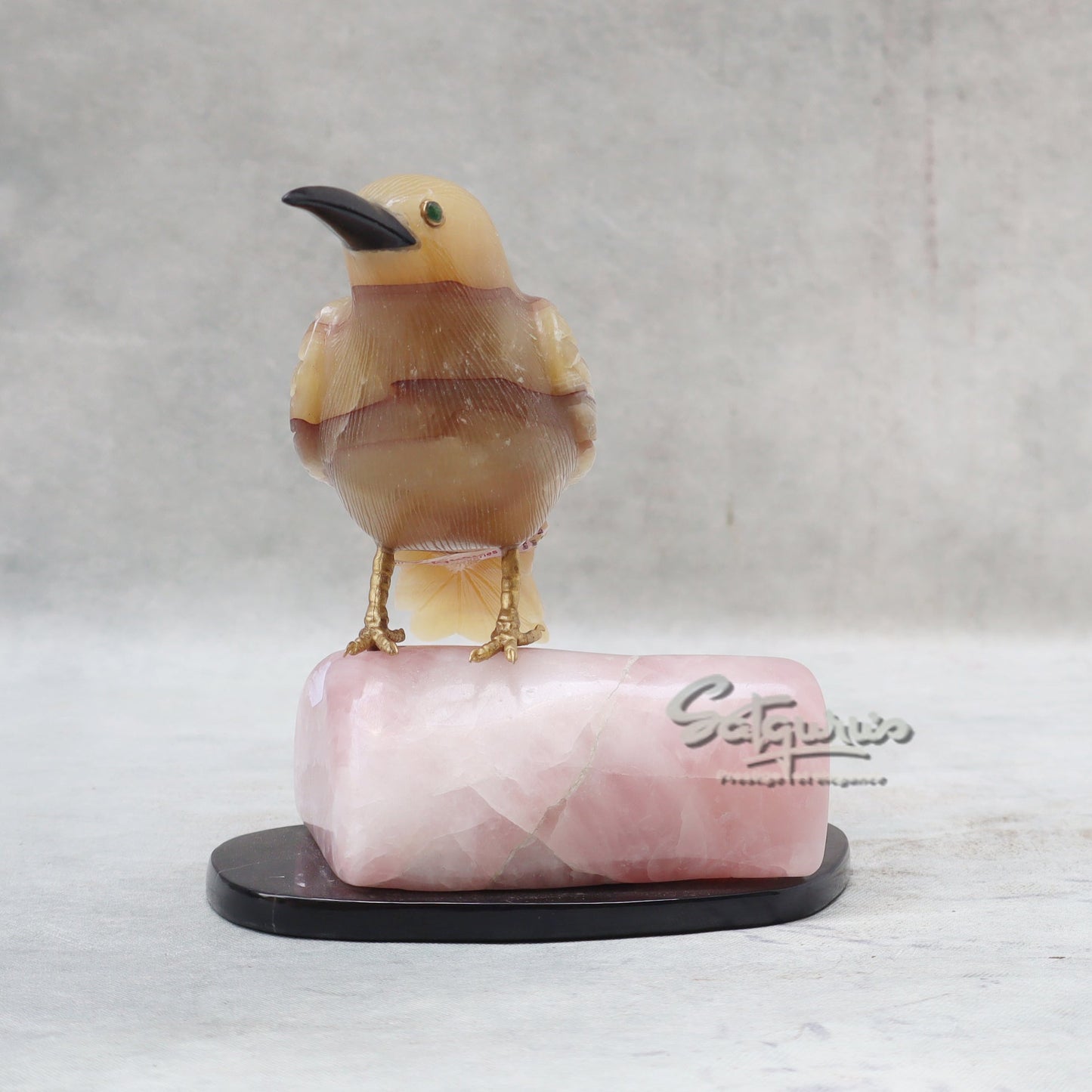 Semi Precious Stone Bird Seated by Satgurus
