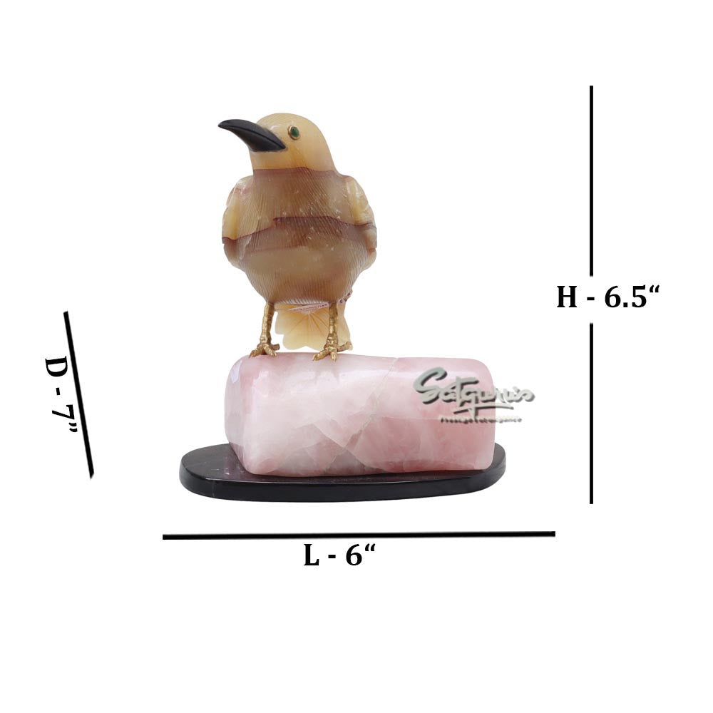 Semi Precious Stone Bird Seated by Satgurus