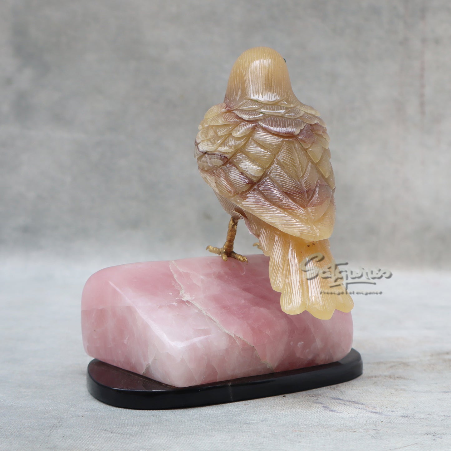 Semi Precious Stone Bird Seated by Satgurus