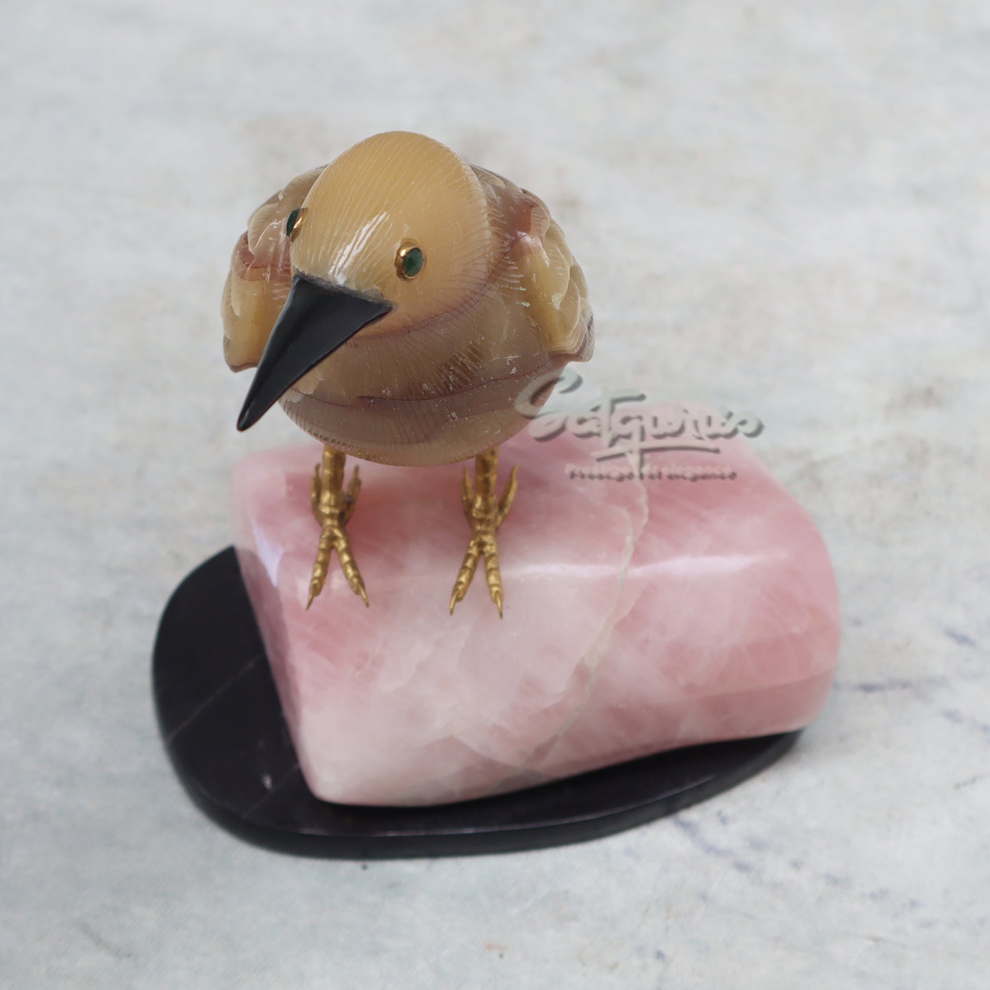Semi Precious Stone Bird Seated by Satgurus