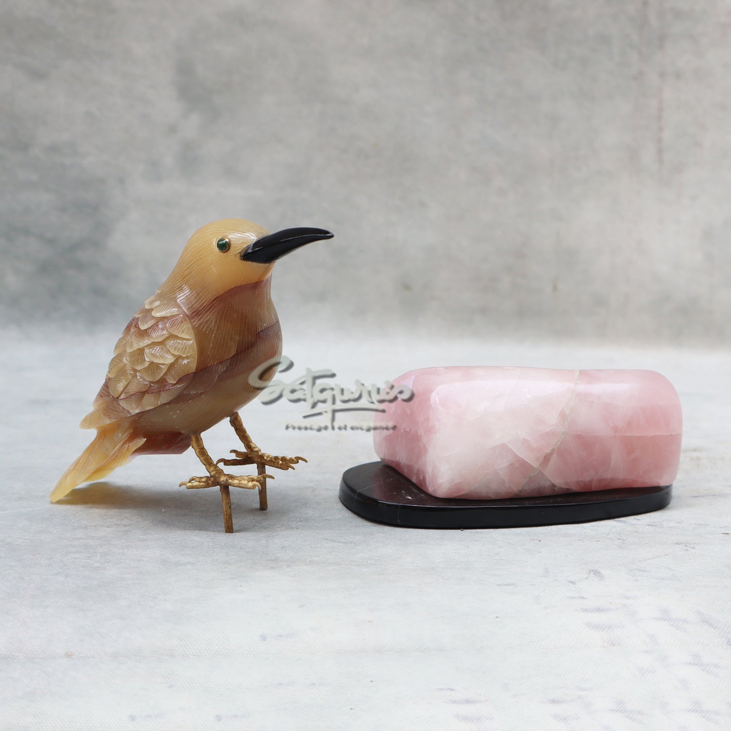 Semi Precious Stone Bird Seated by Satgurus