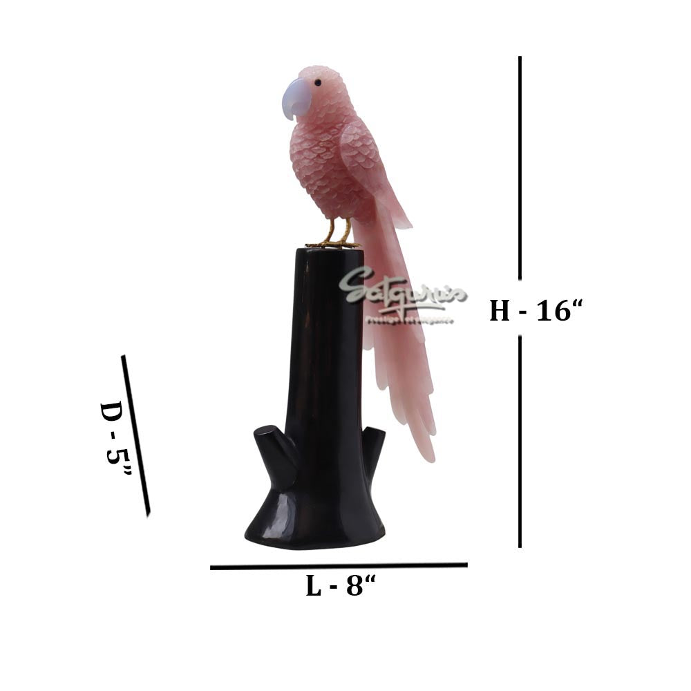 Semi Precious Stone Parrot On Stand by Satgurus
