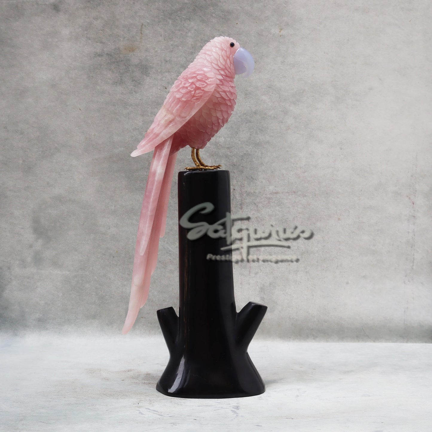 Semi Precious Stone Parrot On Stand by Satgurus