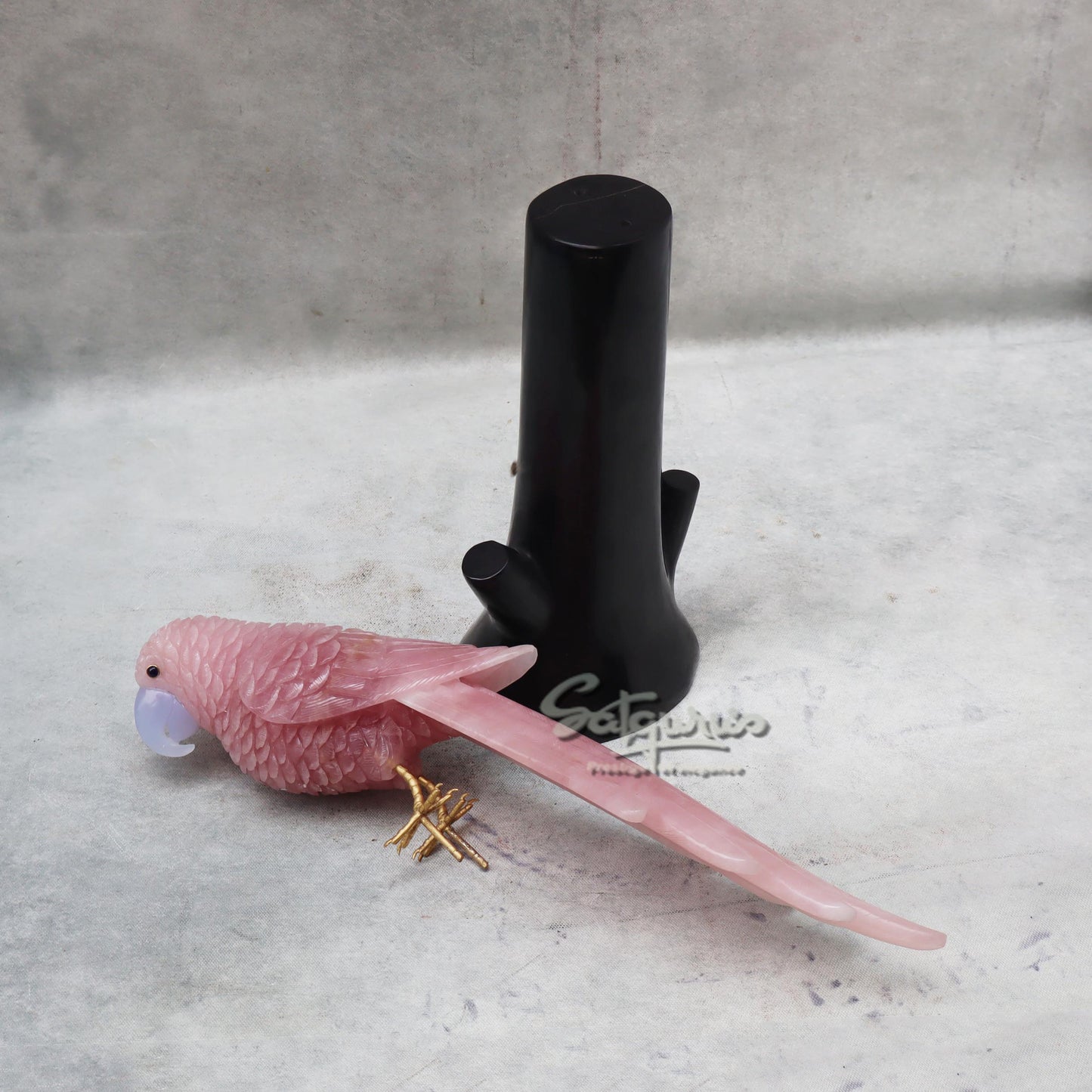 Semi Precious Stone Parrot On Stand by Satgurus