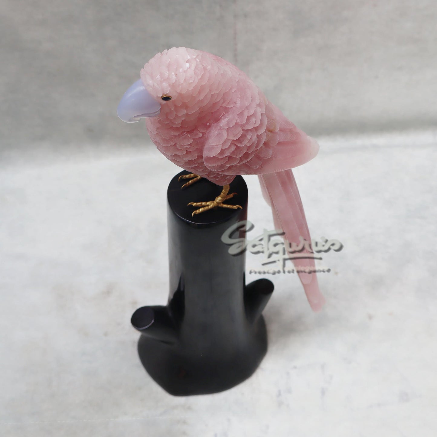 Semi Precious Stone Parrot On Stand by Satgurus