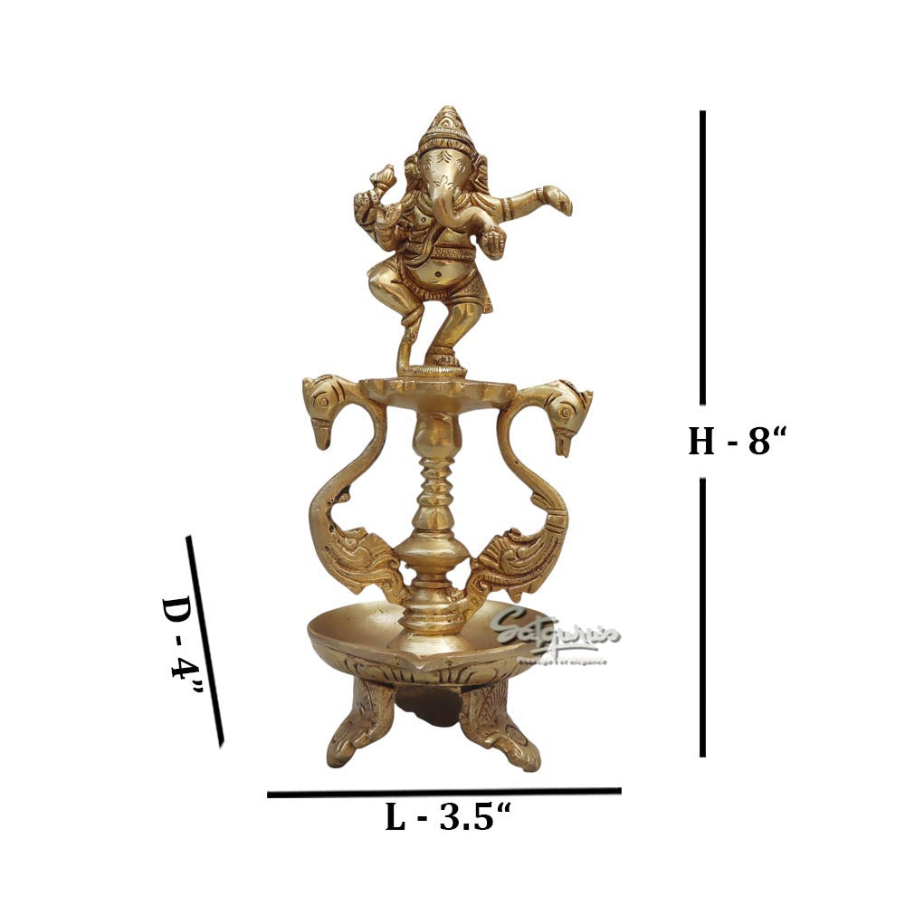Dancing Ganesha On Diya by Satgurus