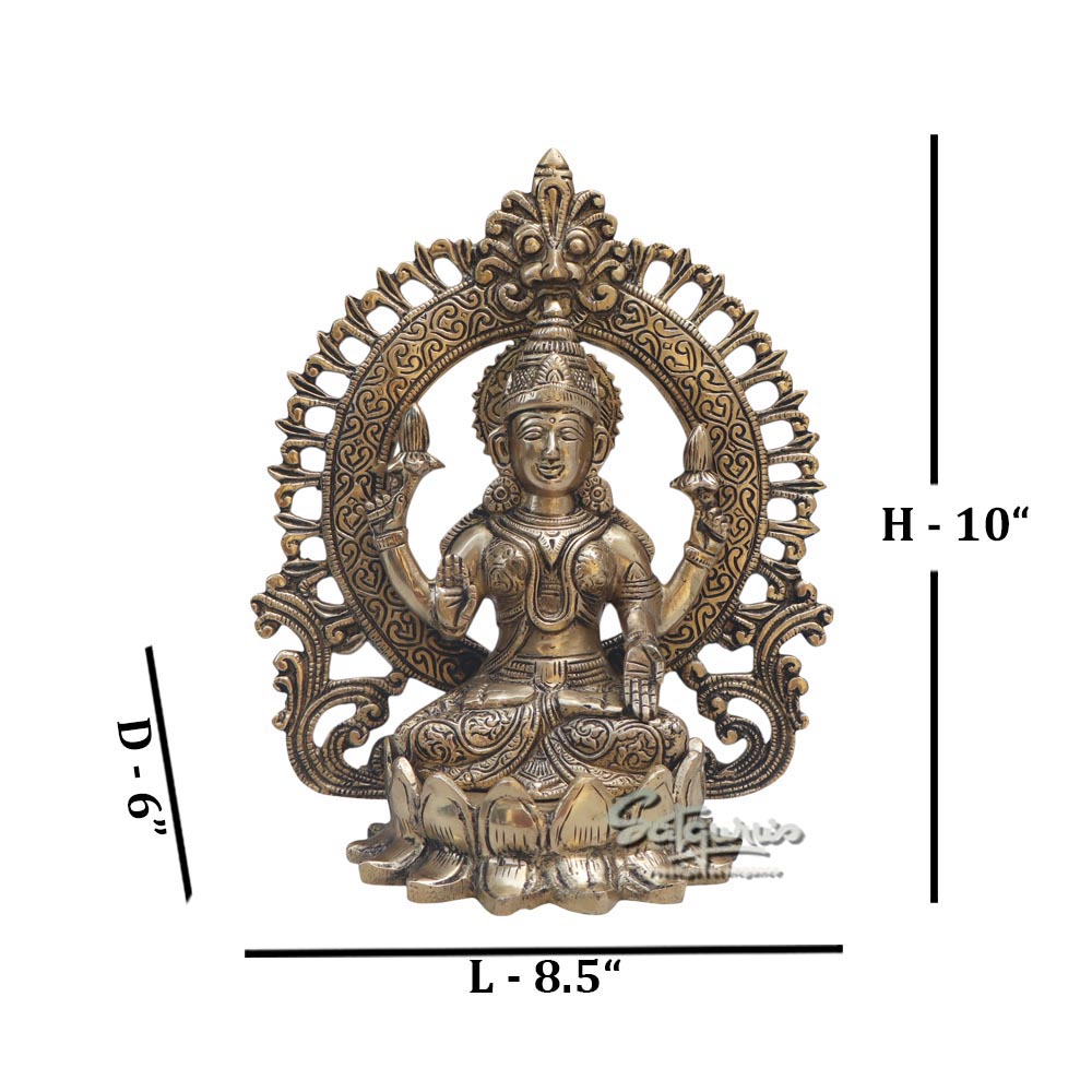 Laxmi On Lotus With Ring by Satgurus