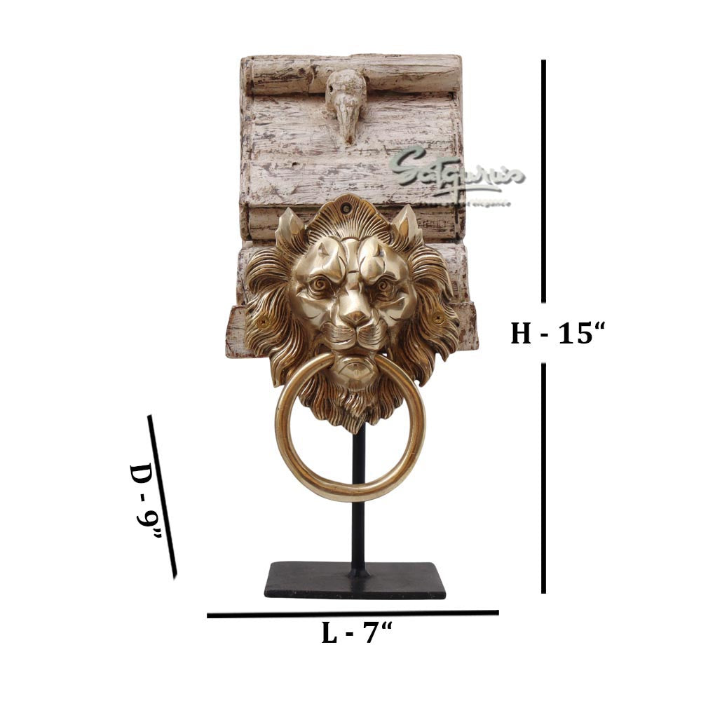 Door Knocker Lion On Stand / Brown by Satgurus