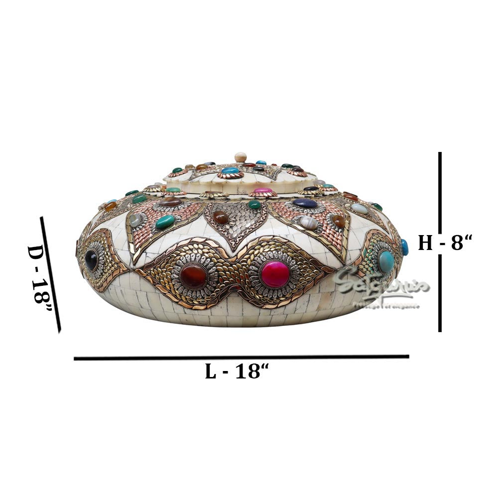 Tachariya Box Stone Work / Cream by Satgurus