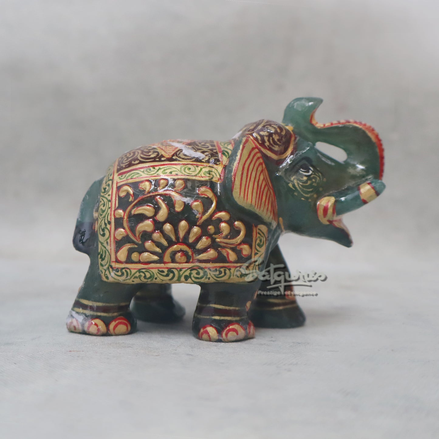 Green Jade Stone Elephant by Satgurus