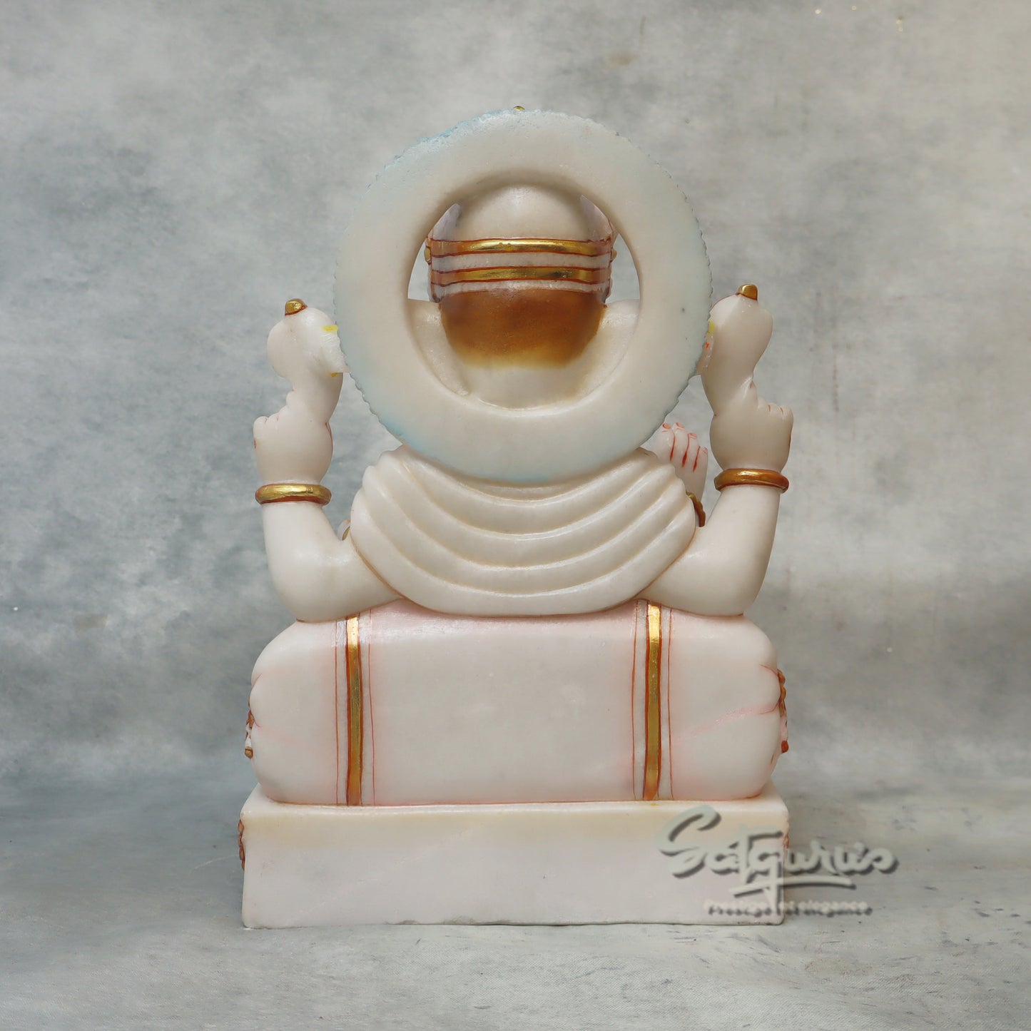 Ganesha On Base / Hand Painted by Satgurus