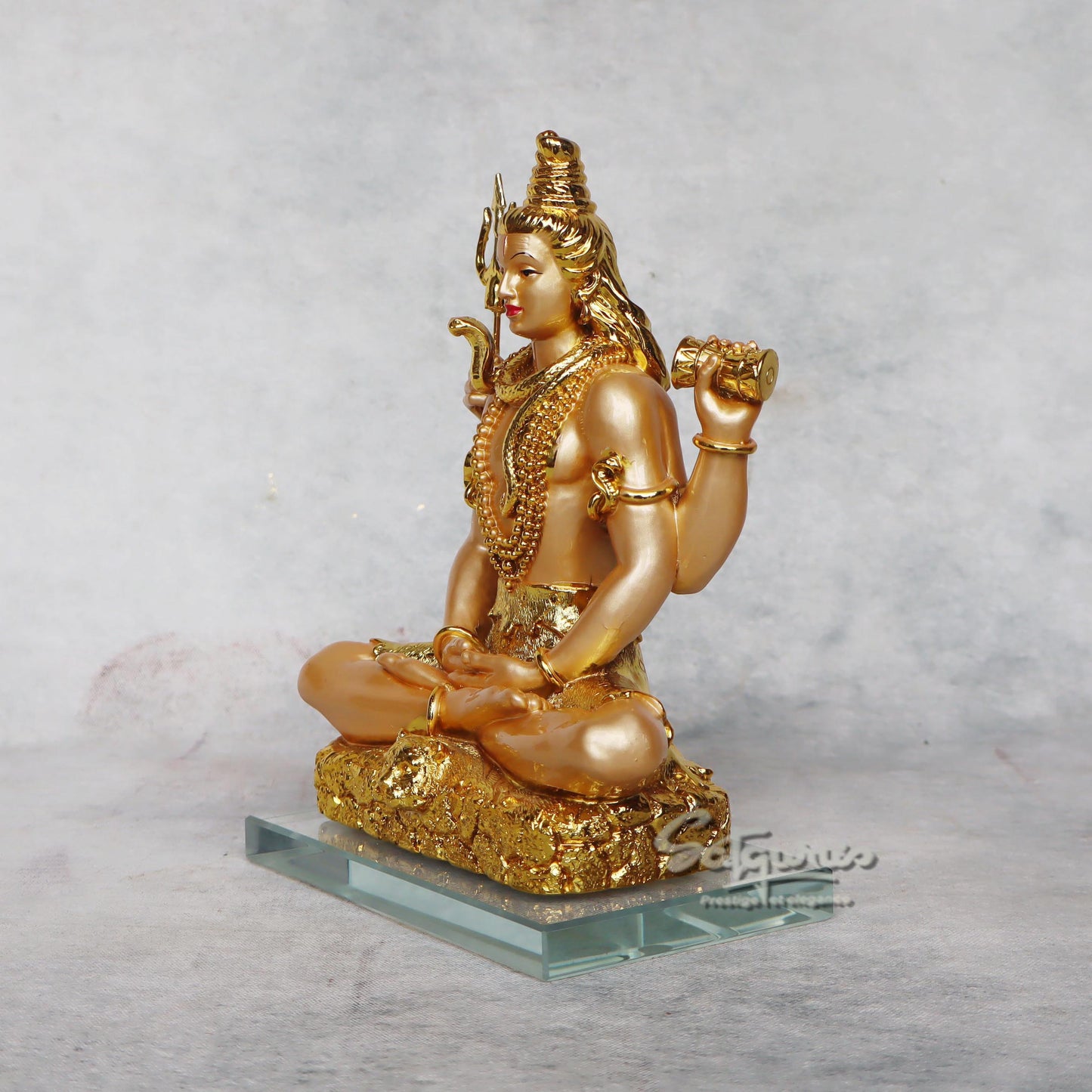 Shiva Idol In Gold Finish by Satgurus