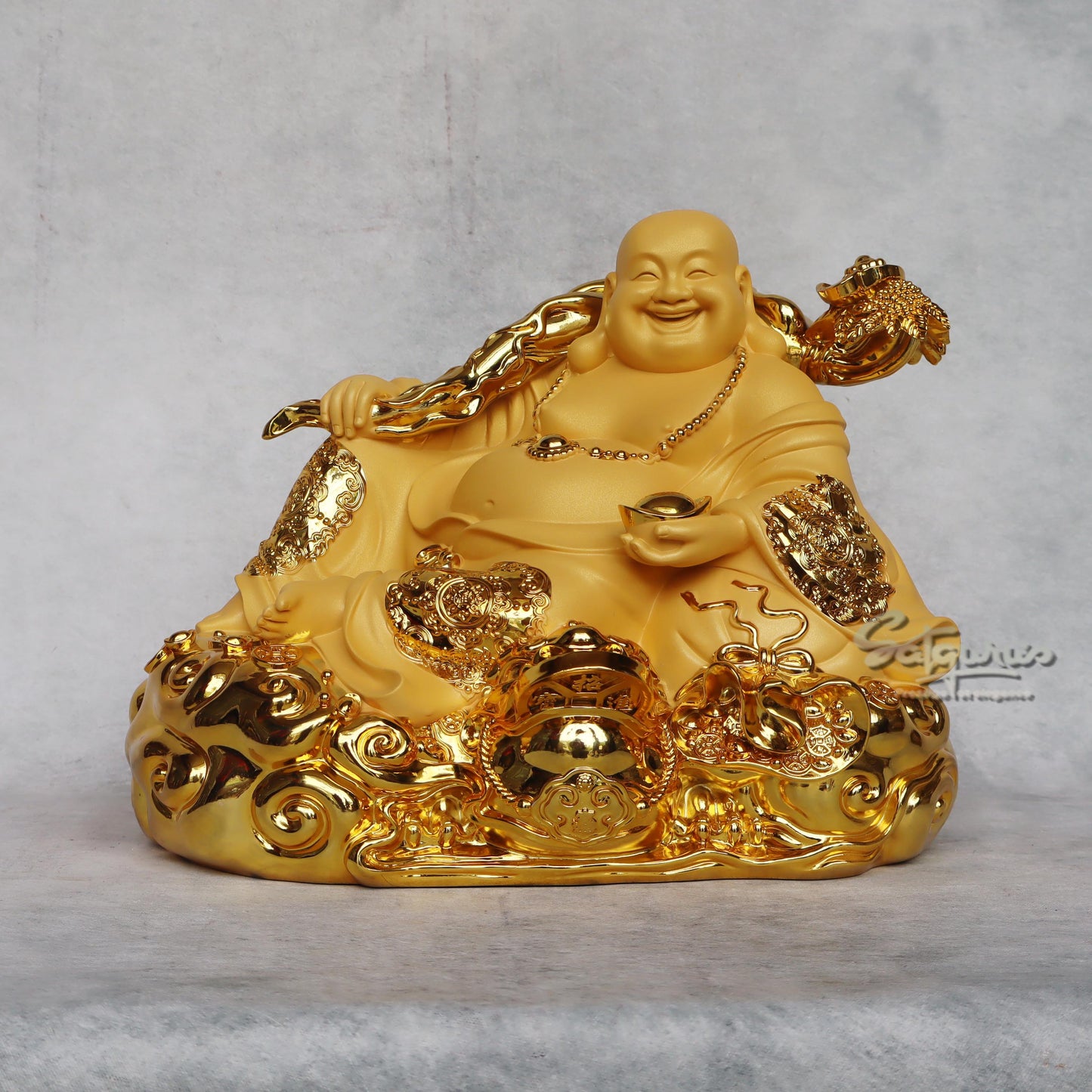 Laugh Buddha In Gold Finish by Satgurus
