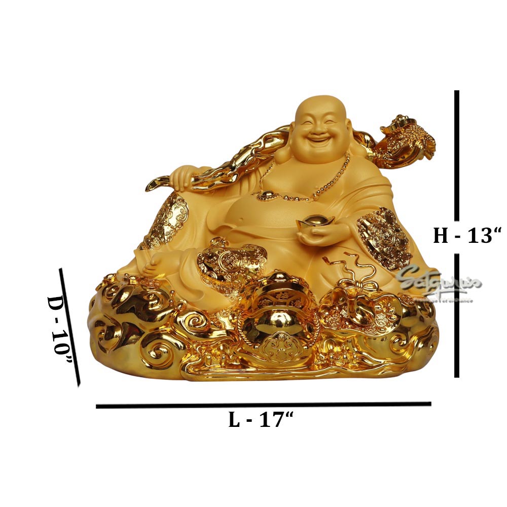 Laughing Buddha In Gold Finish by Satgurus