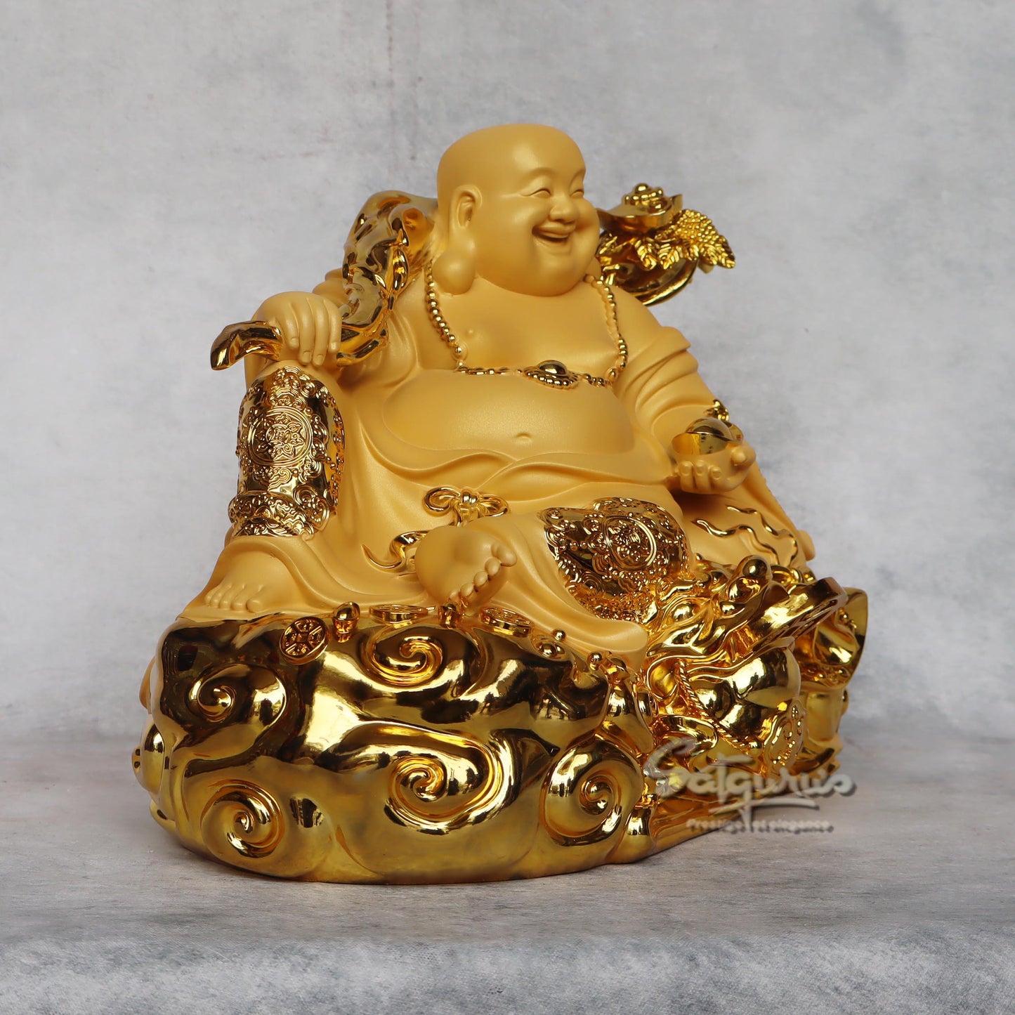 Laughing Buddha In Gold Finish by Satgurus