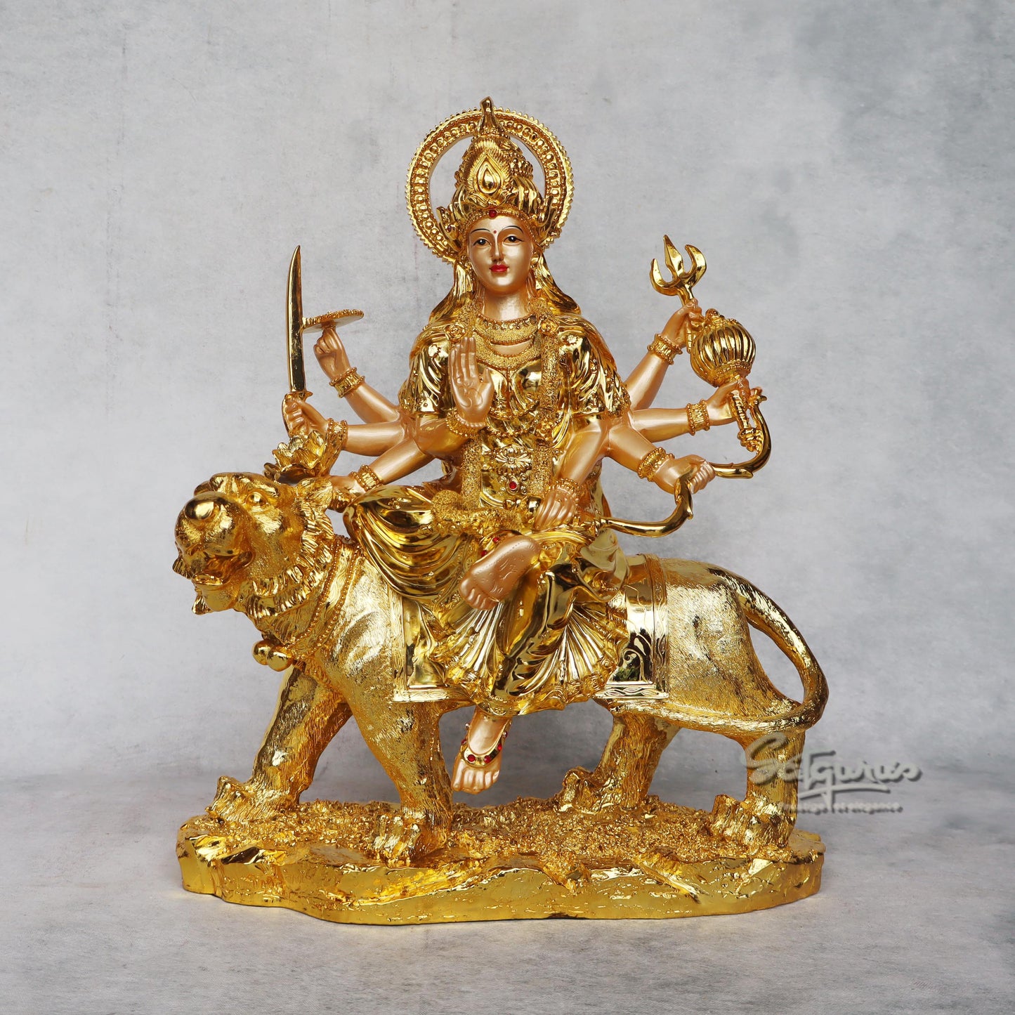 Durga Mataji In Gold Finish by Satgurus