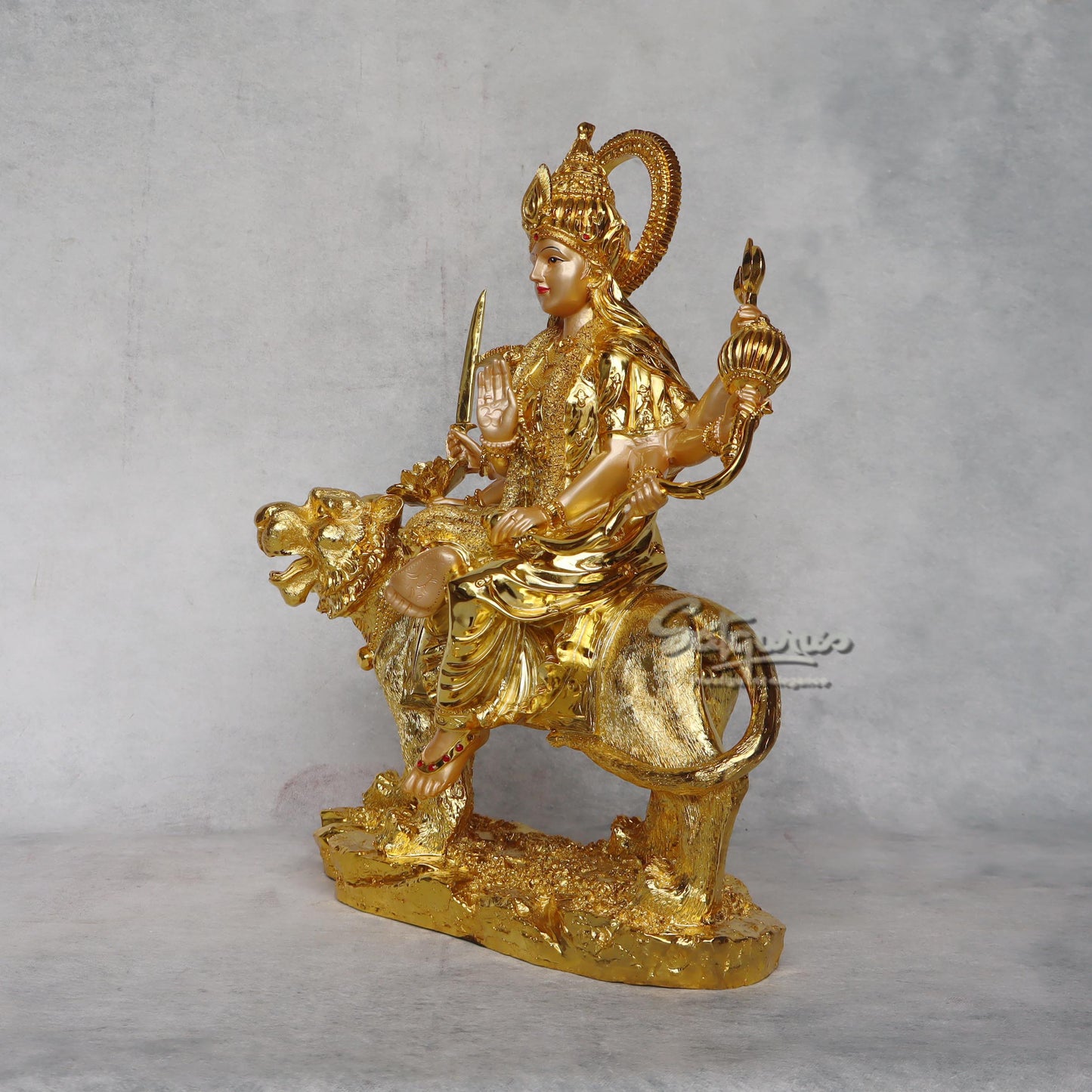 Durga Mataji In Gold Finish by Satgurus