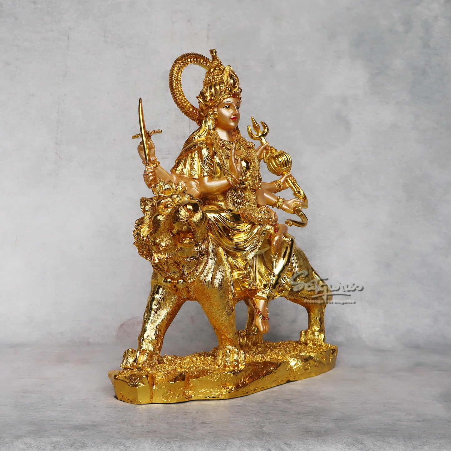 Durga Mataji In Gold Finish by Satgurus