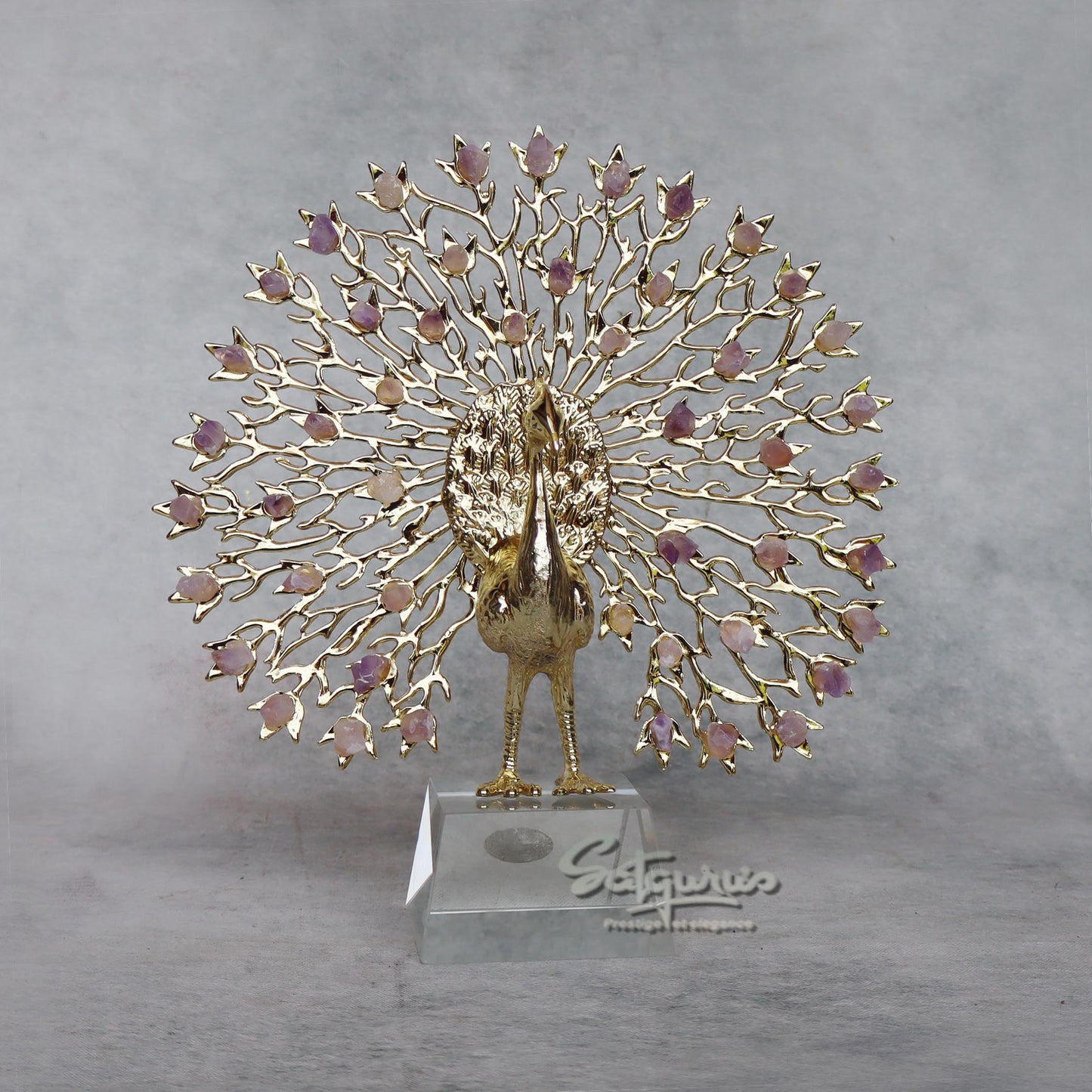Peacock With Purple Crystal by Satgurus