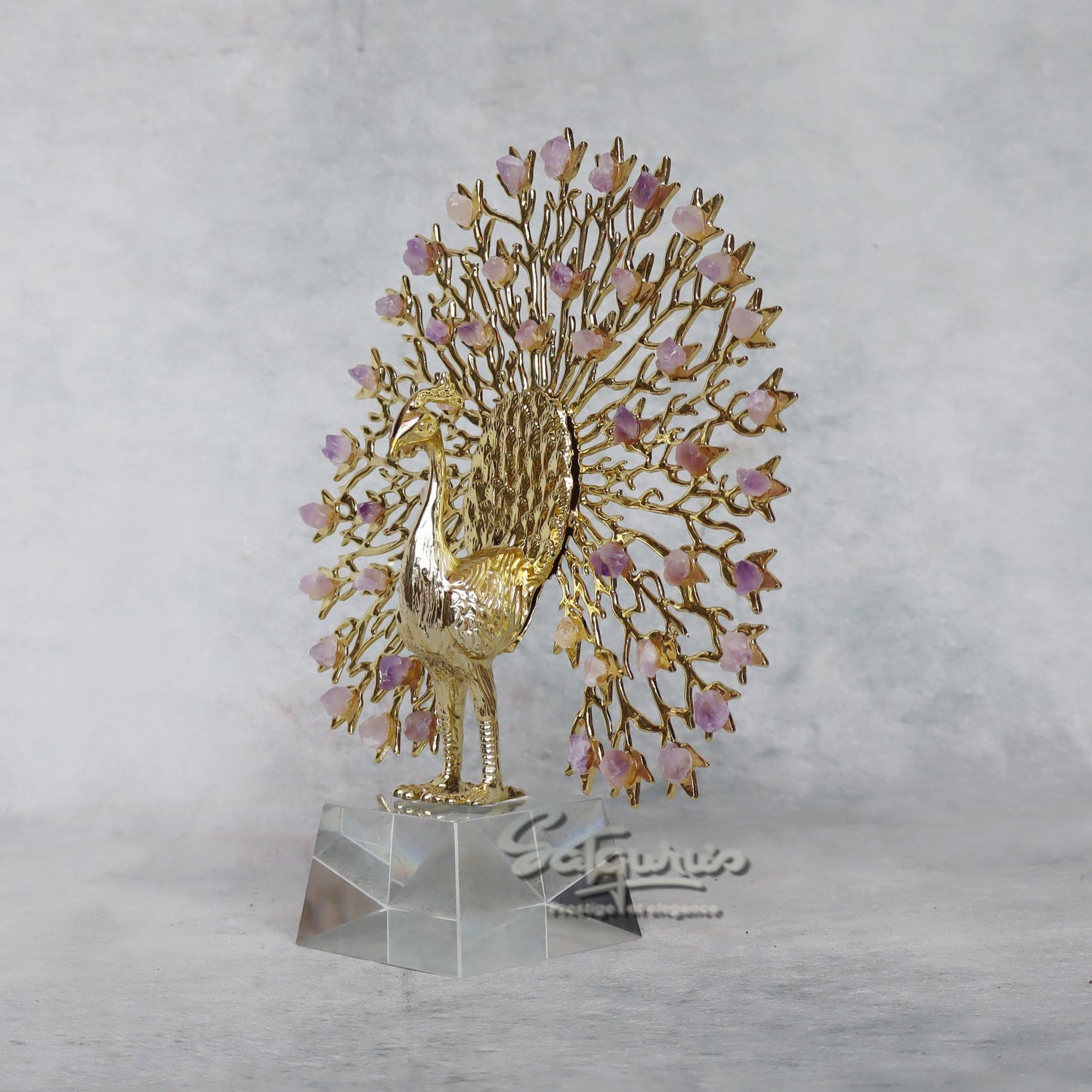 Peacock With Purple Crystal by Satgurus