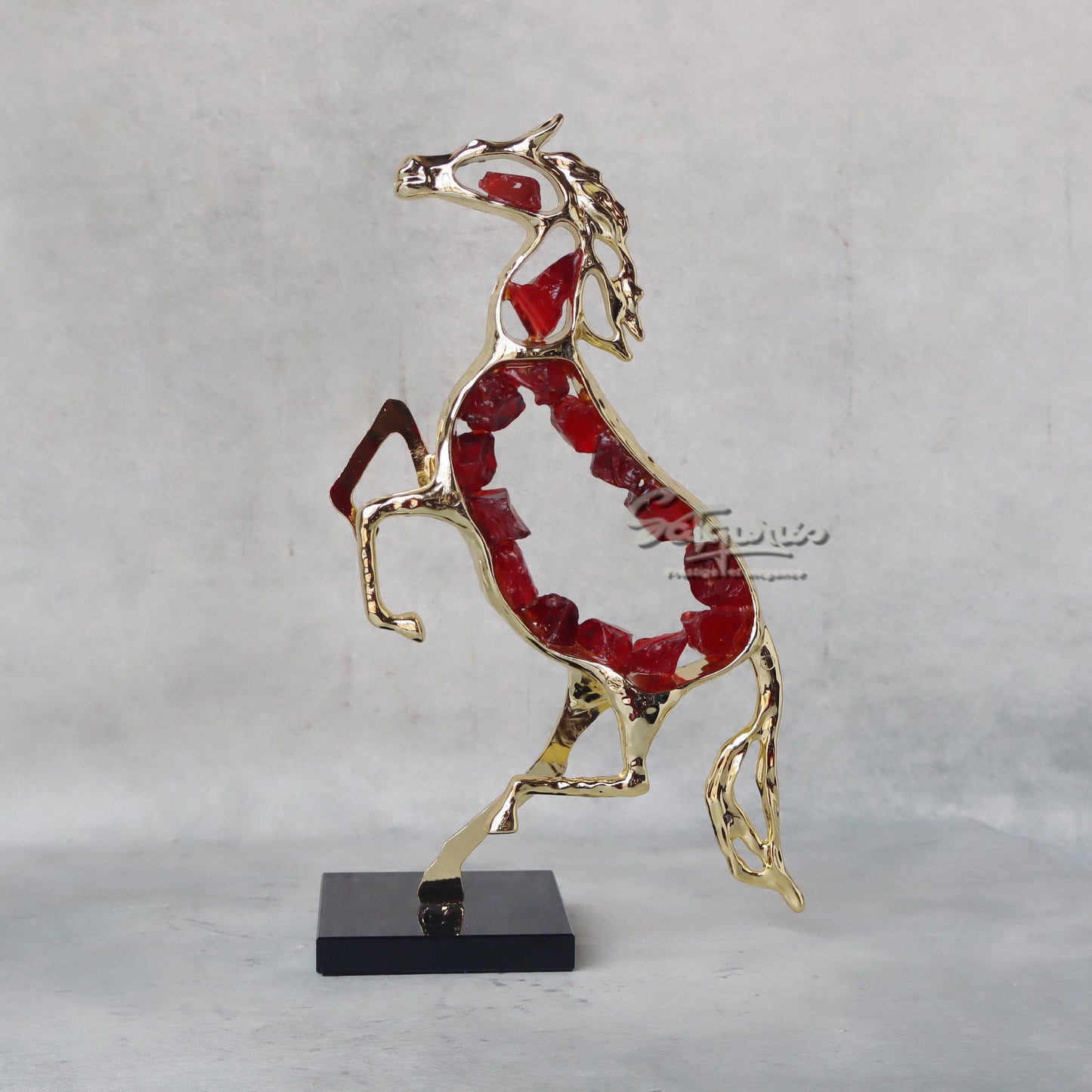Red Stone Horse Art Piece by Satgurus