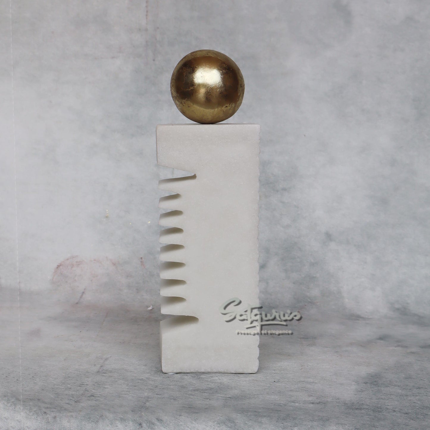 Abstract Pillar With Gold Ball by Satgurus