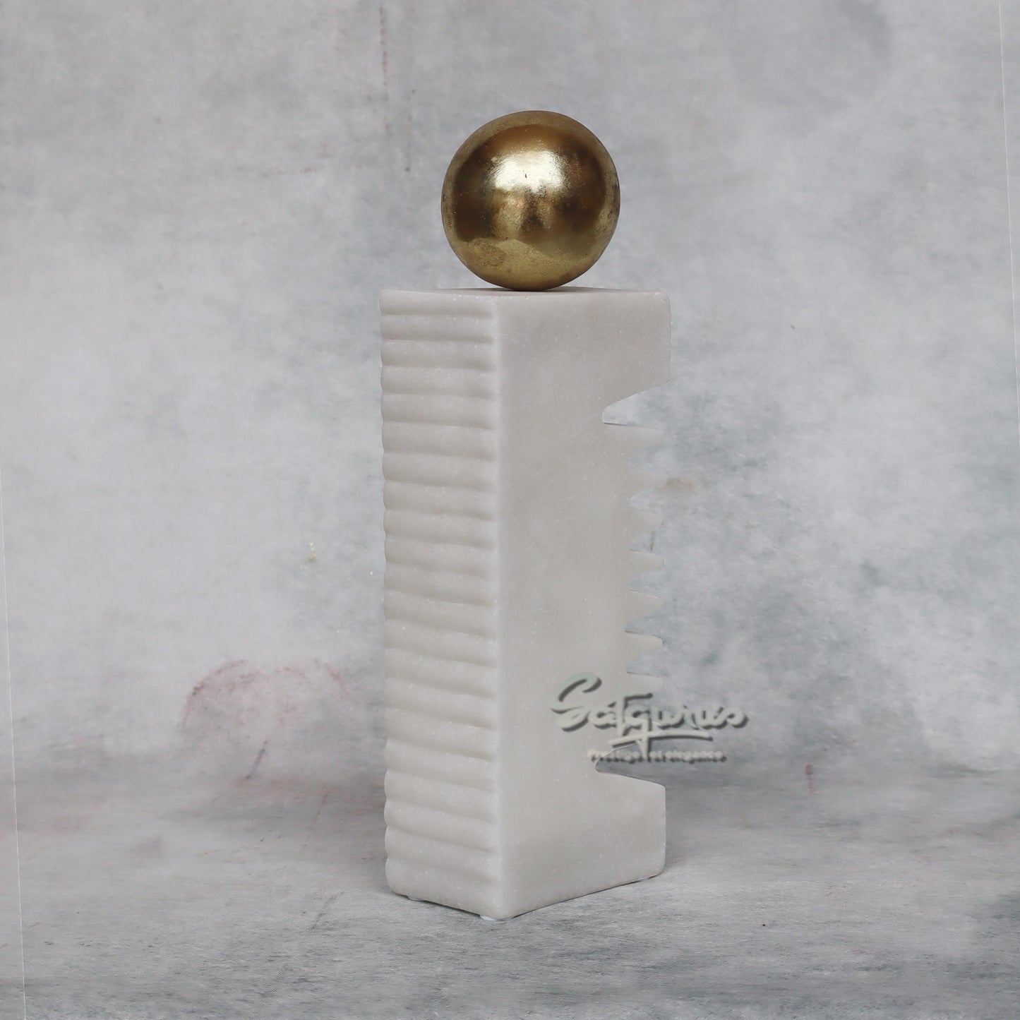 Abstract Pillar With Gold Ball by Satgurus