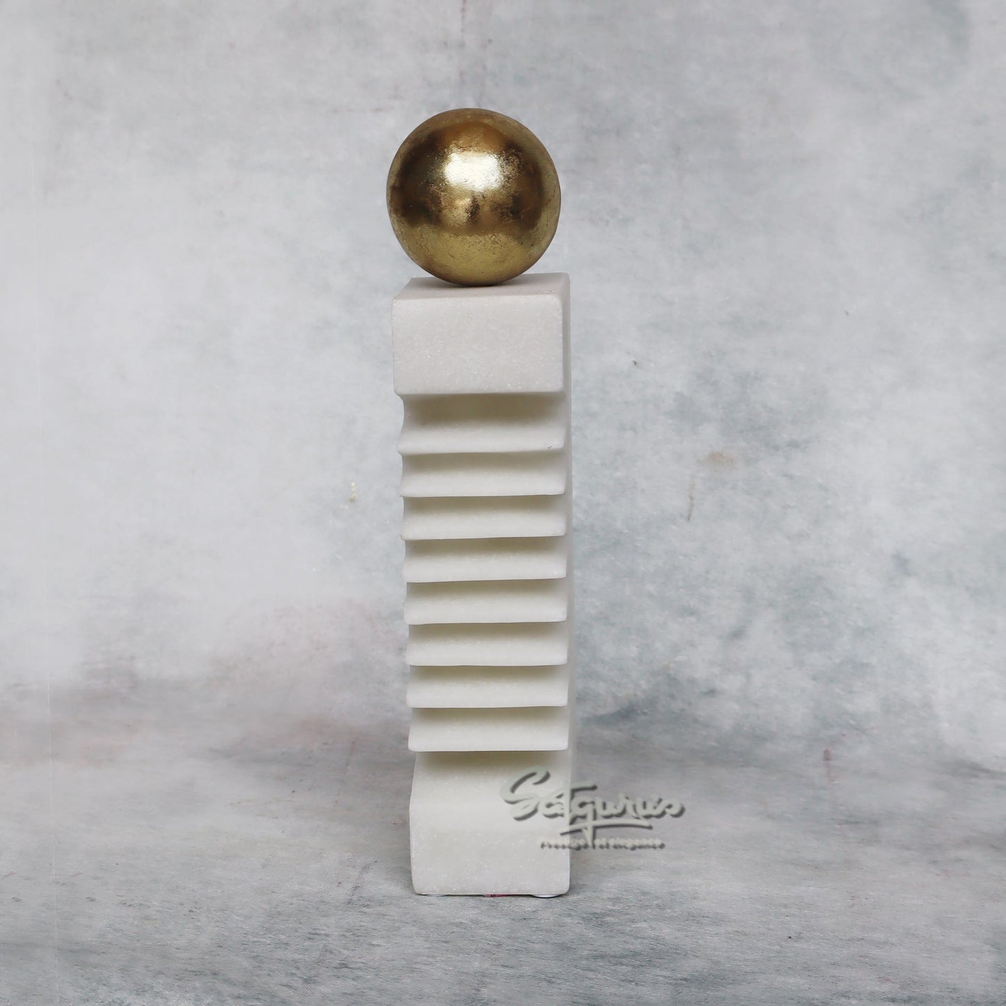 Abstract Pillar With Gold Ball by Satgurus