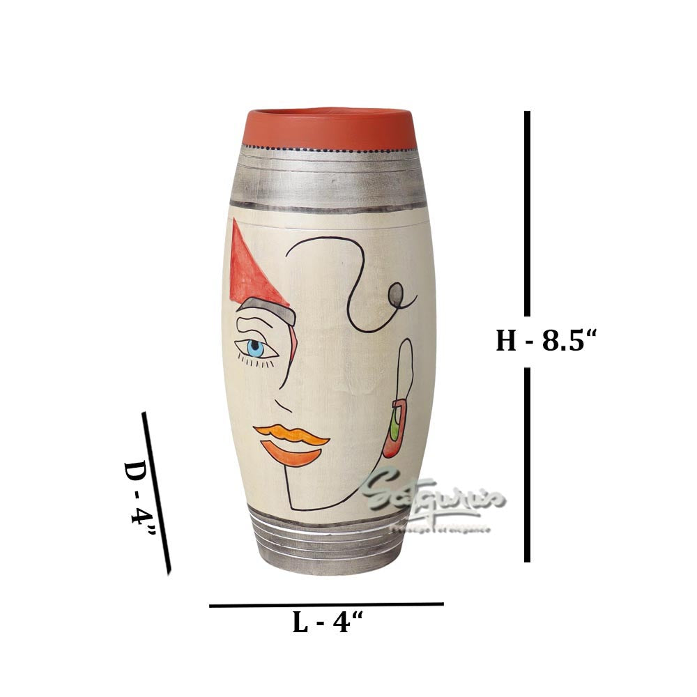 Artistic Face Motif Vase by Satgurus