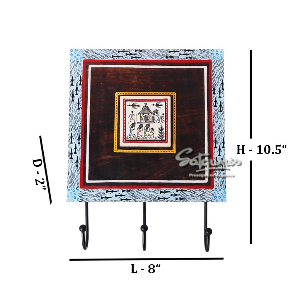 Hand painted Warli Art Towel Holder by Satgurus