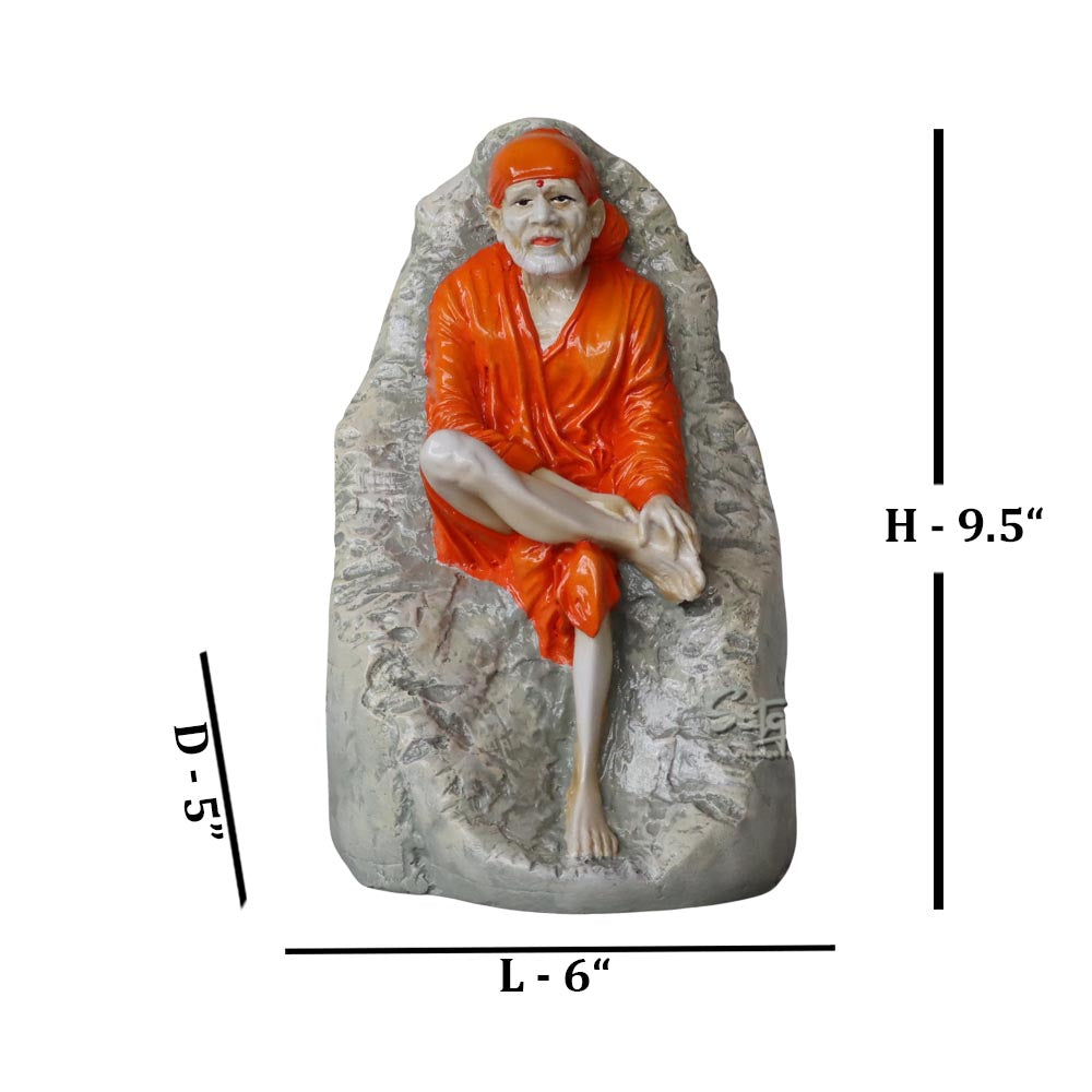 Sai Baba Sitting On Stone by Satgurus