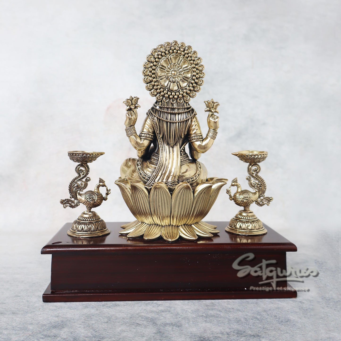 Laxmi With Lamps On Base by Satgurus