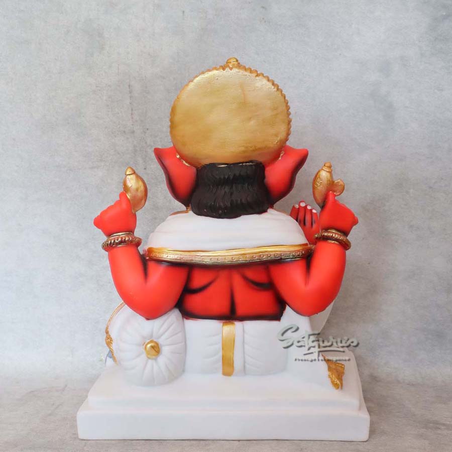 Red Singhasan Ganesha By Satguru's