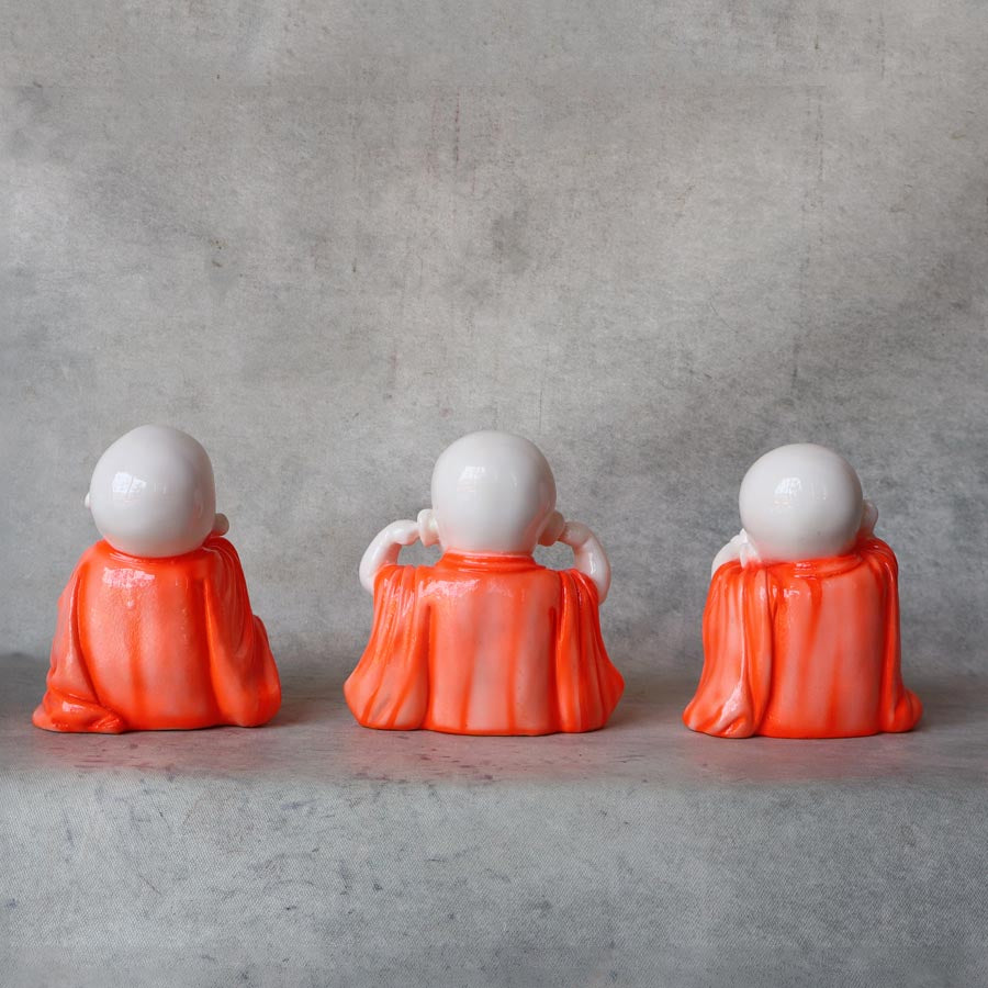Set Of 3 Monk ( Orange ) By Satgurus