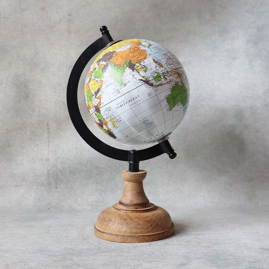 Wooden Base World Globe By Satguru's