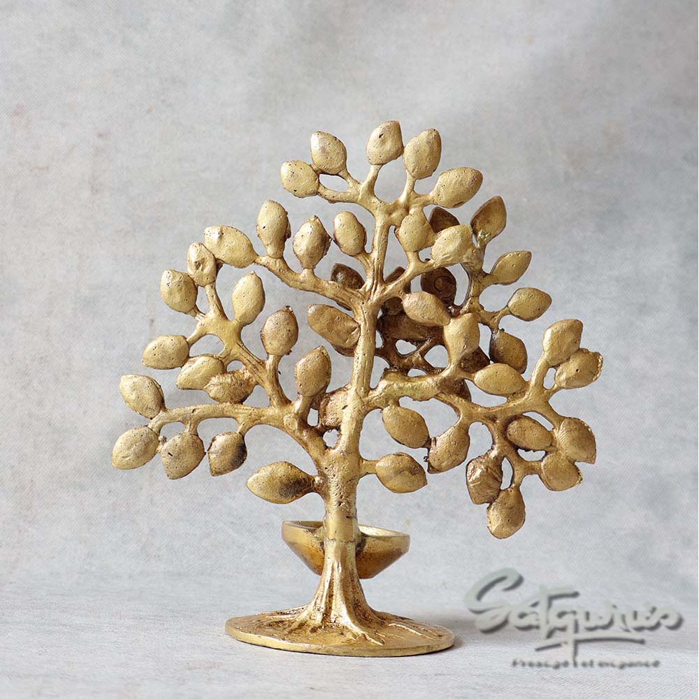 Brass Tree Of Life With Candle Stand By Satgurus