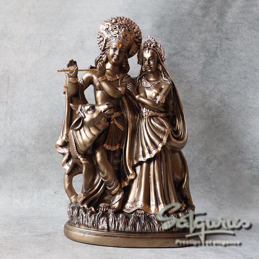 Metallic Finish Radha Krishna Idol By Satguru's