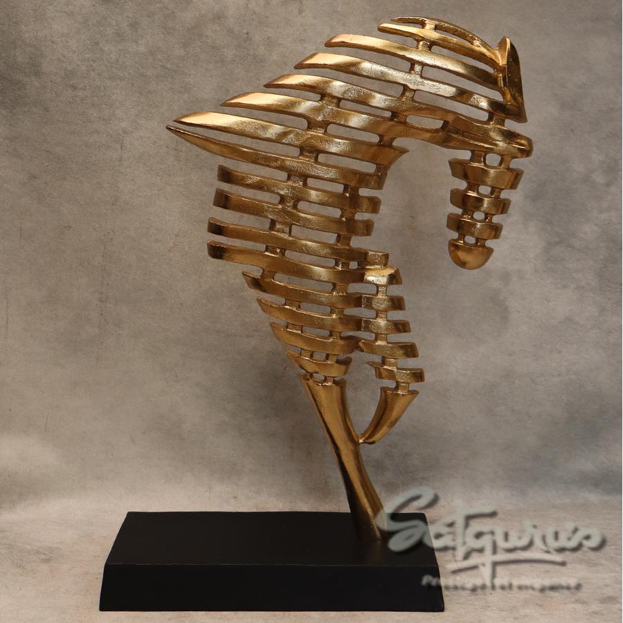 Modern Abstract Layered Metal Horse Sculpture By Satguru's