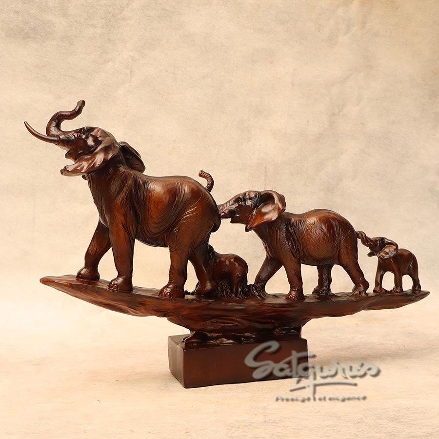 Majestic Elephant Family Showpiece By Satguru's