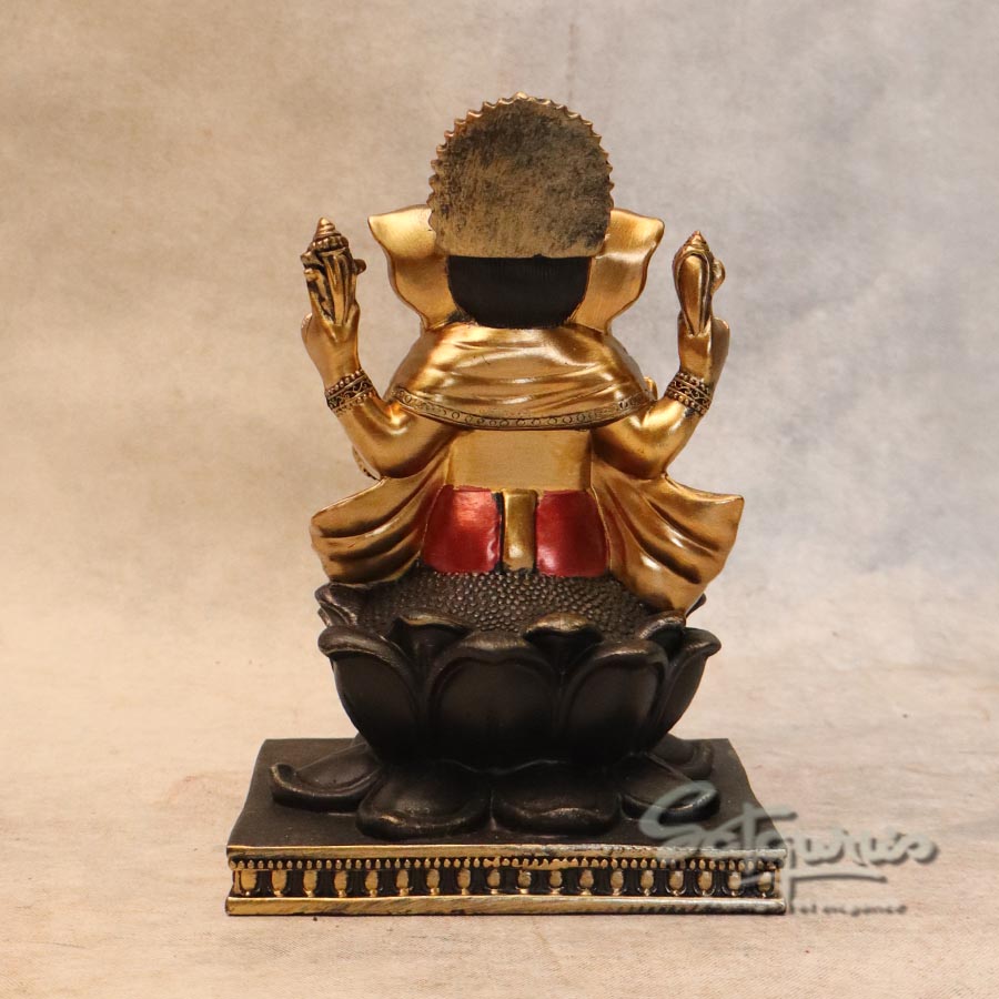 Lotus Base Ganesha Metallic Finish By Satguru's