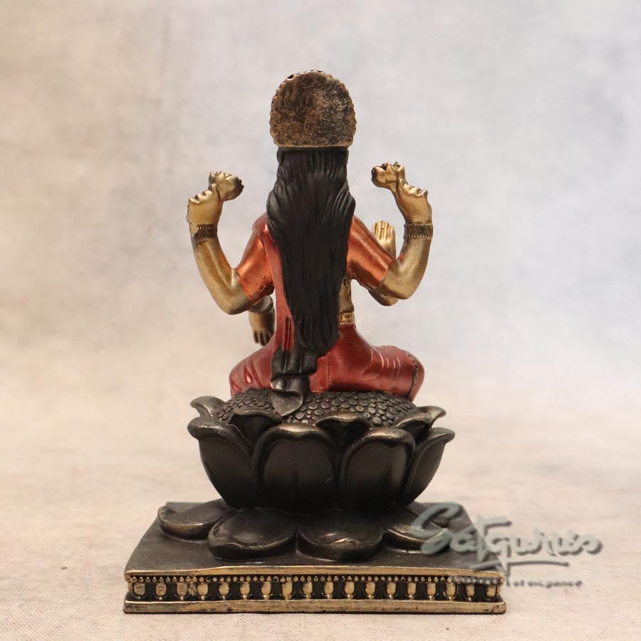 Small Lotus Base Laxmi Metallic Finish By Satguru's