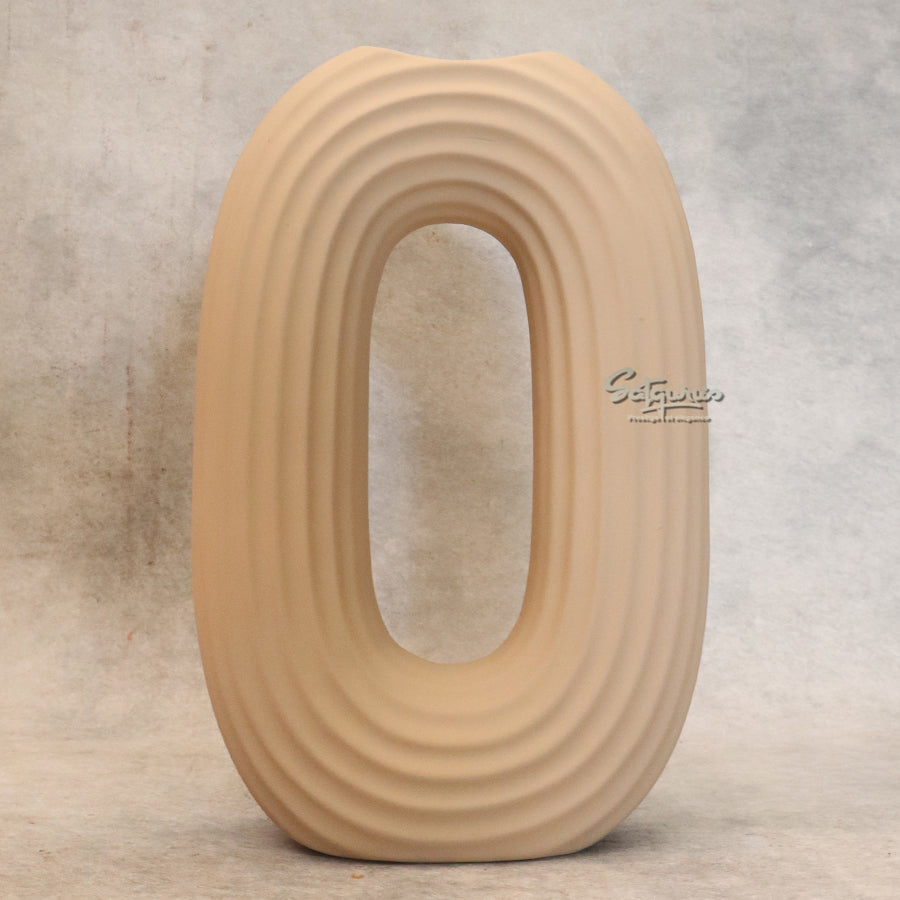 Cement Oval Shape Ceramic Flower Vase By Satguru's