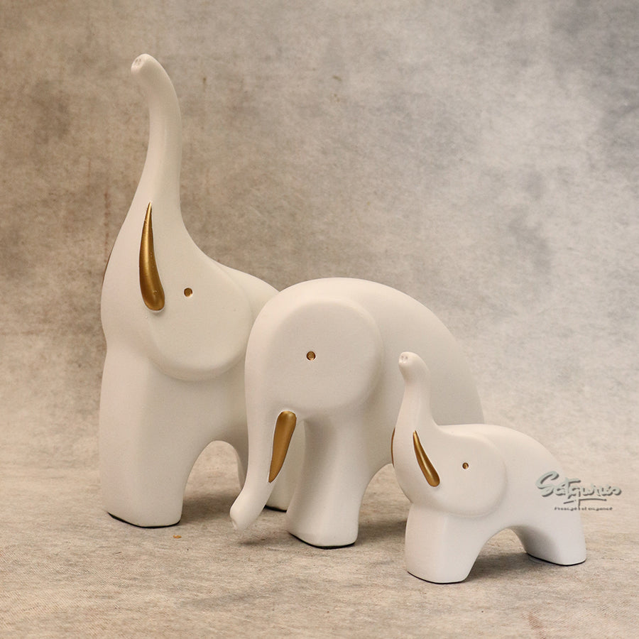 White Elephant Set Of 3 By Satguru's