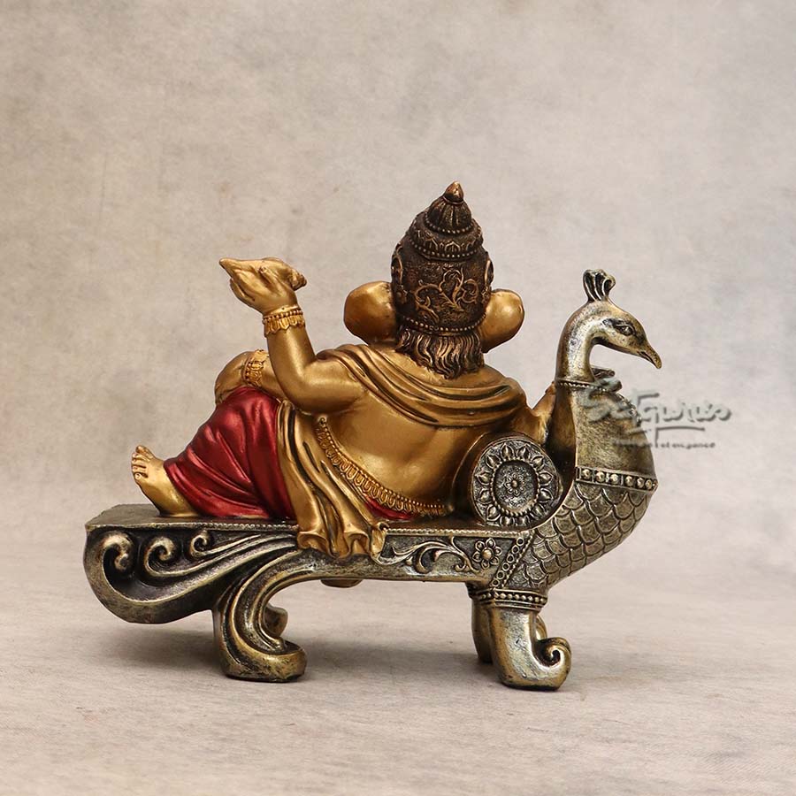 Ganesha On Peacock Singhasan By Satguru's