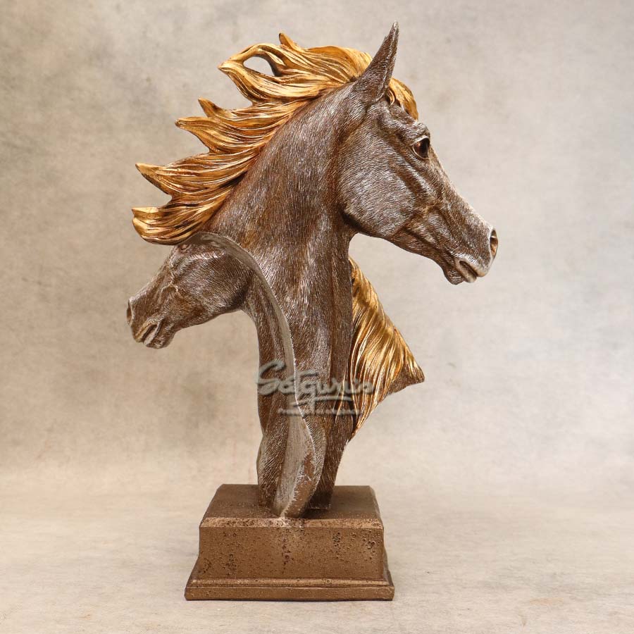 Silver Twin Horse Head By Satguru's