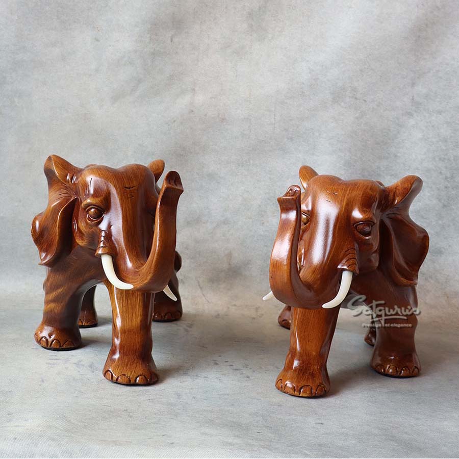Medium Elephant Pair Brown By Satguru's