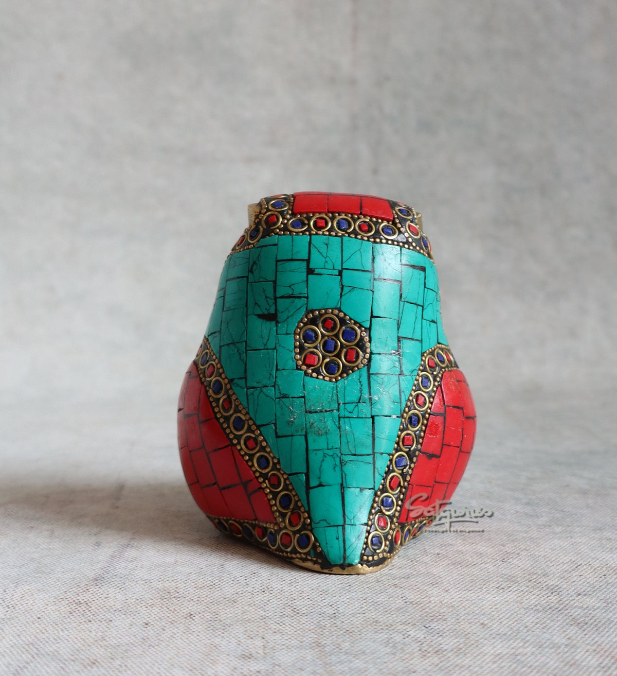 Brass Stone Work Owl Carved By Satguru's