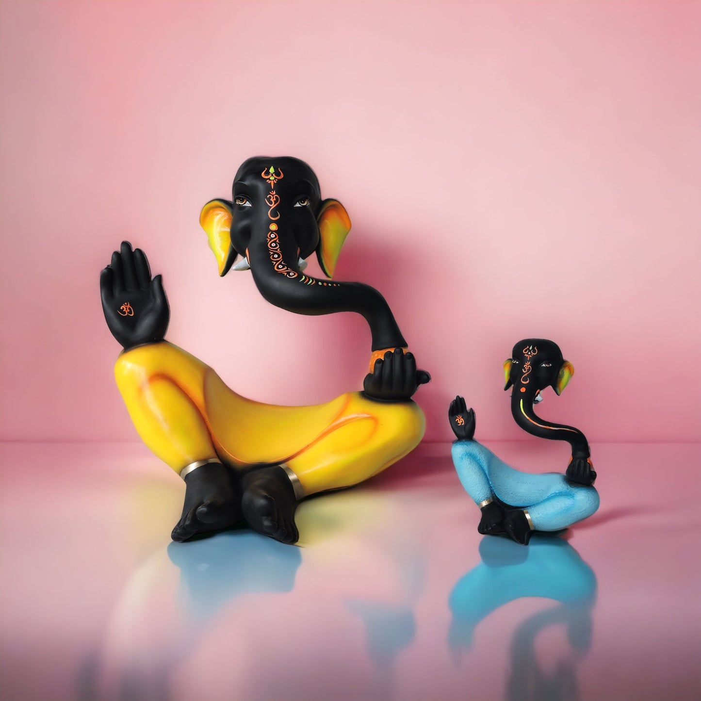 Abstract Modern Laddu Ganesha Balck/Orange Big by Satgurus