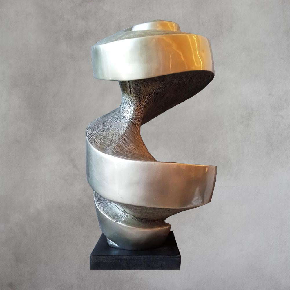 Champagne Italian Silver Abstract Statue